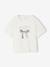 Short-Sleeved T-Shirt with Reversible Sequin Motif, for Girls dusky pink+ecru - vertbaudet enfant 