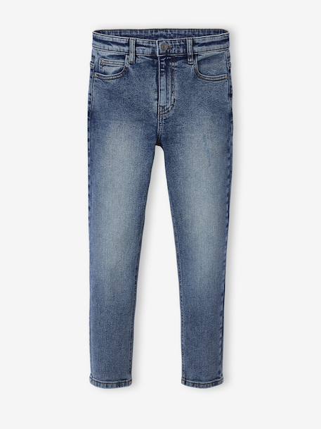 Distressed-Effect Slim Fit Jeans, JONEN black denim+stone - vertbaudet enfant 