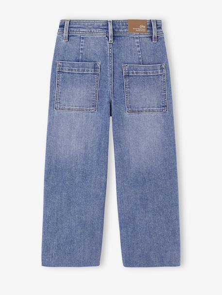 Indestructible Wide Leg Jeans for Girls medium blue - vertbaudet enfant 