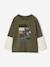 2-in-1-Effect T-Shirt for Boys khaki - vertbaudet enfant 