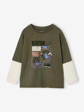 T-shirt effet 2 en 1 garçon - vertbaudet enfant Garçon-T-shirt effet 2 en 1 garçon