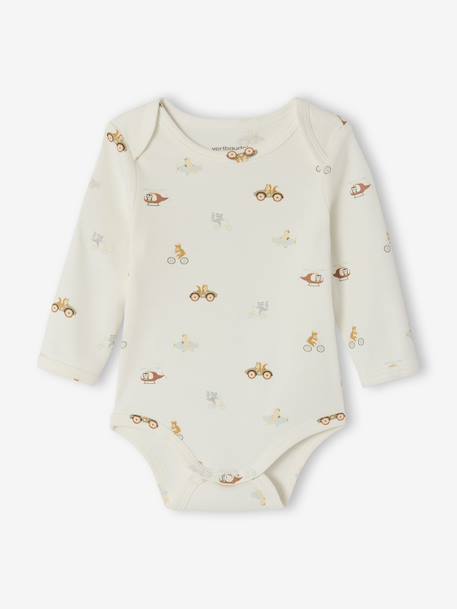 Pack of 5 Bodysuits with Cut-Away Shoulders for Newborns khaki - vertbaudet enfant 