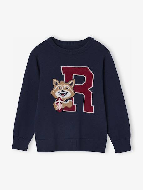 Jacquard Jumper for Boys navy blue - vertbaudet enfant 