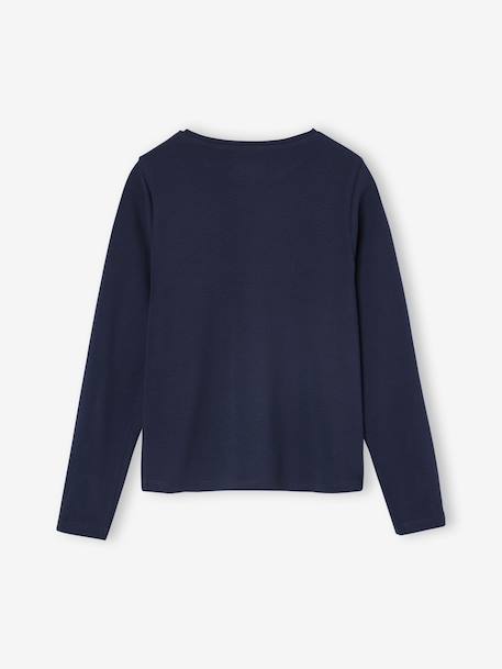 Tee-shirt sport motif tennis fille manches longues marine - vertbaudet enfant 