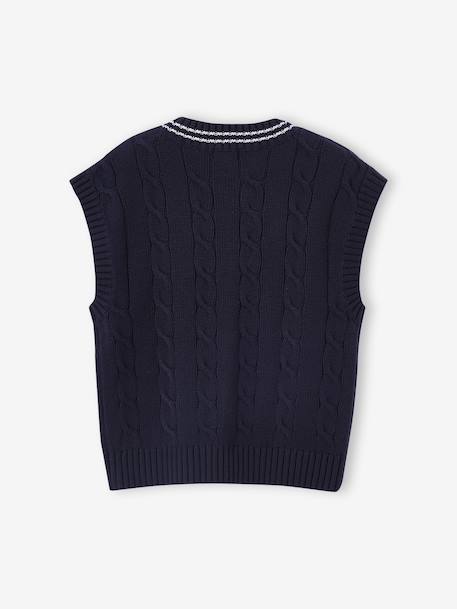 Sleeveless Jumper for Girls, JONEN navy blue - vertbaudet enfant 