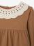T-shirt for babies in crinkled jersey with crochet collar caramel - vertbaudet enfant 
