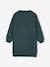 Fleece Dress with Frill for Girls ecru+emerald green+vanilla - vertbaudet enfant 