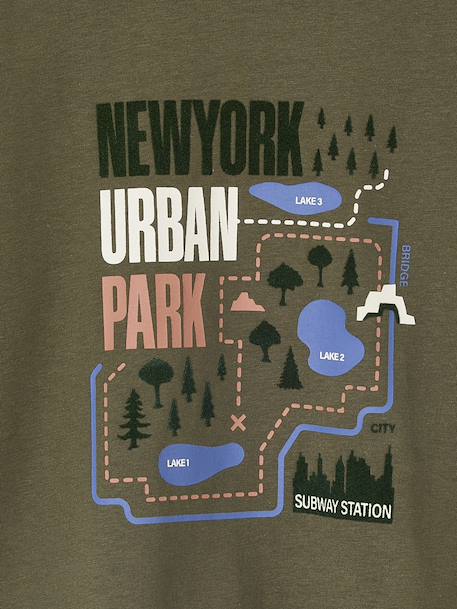 2-in-1-Effect T-Shirt for Boys khaki - vertbaudet enfant 