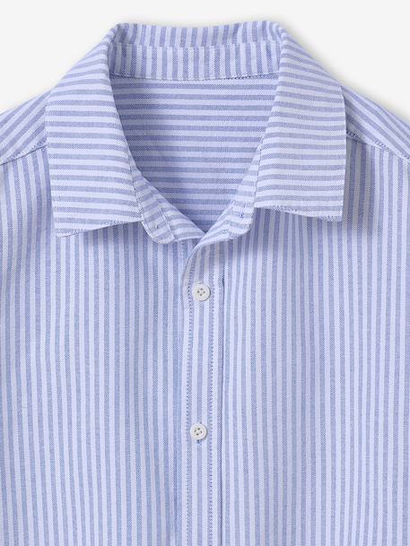 Striped Long-Sleeved Shirt for Boys, Jonen striped blue - vertbaudet enfant 