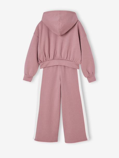 Hooded Sweatshirt + Wide-Leg Joggers Sportswear Set old rose - vertbaudet enfant 