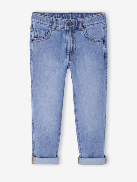 Jean garçon droit large denim brut+stone - vertbaudet enfant 