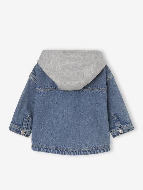 Hooded Denim Shirt for Babies stone - vertbaudet enfant 