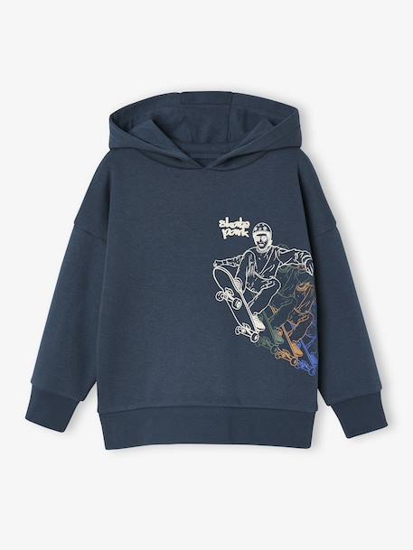 Hooded Sweatshirt with Skate Print anthracite - vertbaudet enfant 