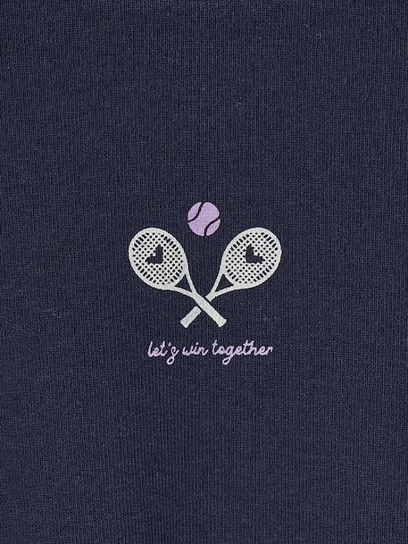 Tee-shirt sport motif tennis fille manches longues marine - vertbaudet enfant 