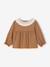 T-shirt for babies in crinkled jersey with crochet collar caramel - vertbaudet enfant 