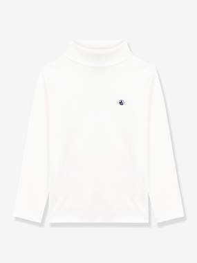 -Polo-neck top for children in plain cotton by PETIT BATEAU