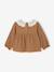 T-shirt for babies in crinkled jersey with crochet collar caramel - vertbaudet enfant 