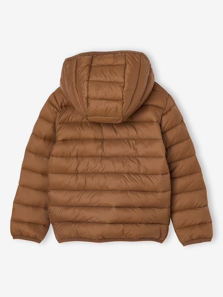Doudoune garçon légère à capuche bleu moyen+marine+noir+noisette+noix de pécan+olive+rouge+vert émeraude - vertbaudet enfant 