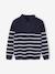 Striped Long-Sleeved Trucker Jumper for Boys navy blue - vertbaudet enfant 