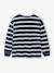 Striped Long-Sleeved T-Shirt for Boys ecru+night blue - vertbaudet enfant 