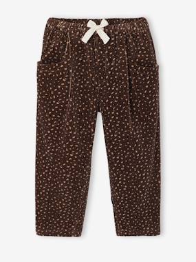 Pantalon fille velours forme loose - vertbaudet enfant Fille-Pantalon fille velours forme loose
