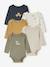 Pack of 5 Bodysuits with Cut-Away Shoulders for Newborns khaki - vertbaudet enfant 