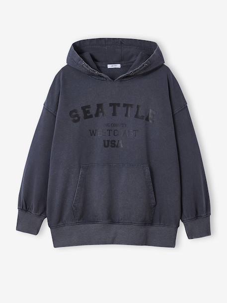 Hooded Sweatshirt with Print for Boys, JONEN black - vertbaudet enfant 