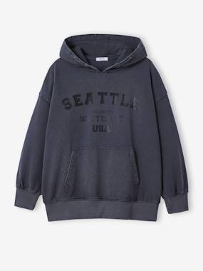 Sweat garçon à capuche oversize - vertbaudet enfant