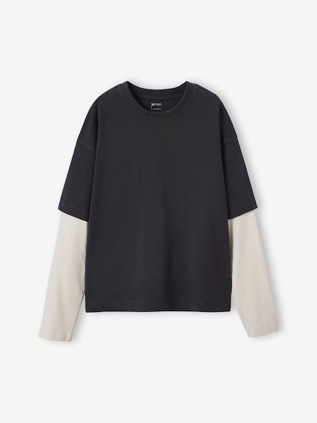 T-Shirt with 2-in-1 Effect, JONEN anthracite - vertbaudet enfant 