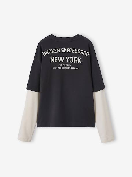 T-Shirt with 2-in-1 Effect, JONEN anthracite - vertbaudet enfant 