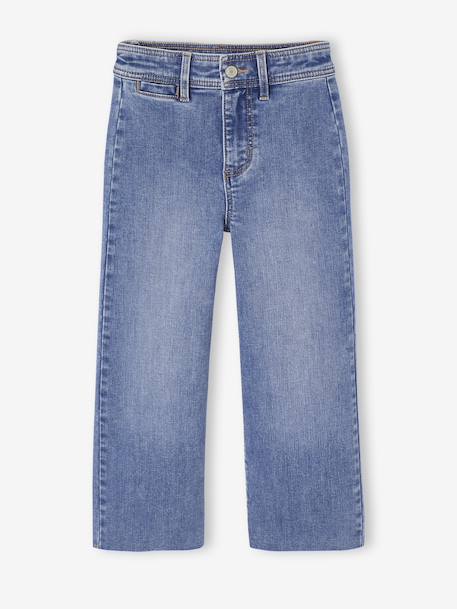 Indestructible Wide Leg Jeans for Girls medium blue - vertbaudet enfant 