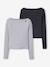 Pack of 2 Ribbed T-Shirts for Girls, JONEN marl grey - vertbaudet enfant 