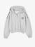 Cropped Sports Sweatshirt with Hood, for Girls marl grey - vertbaudet enfant 