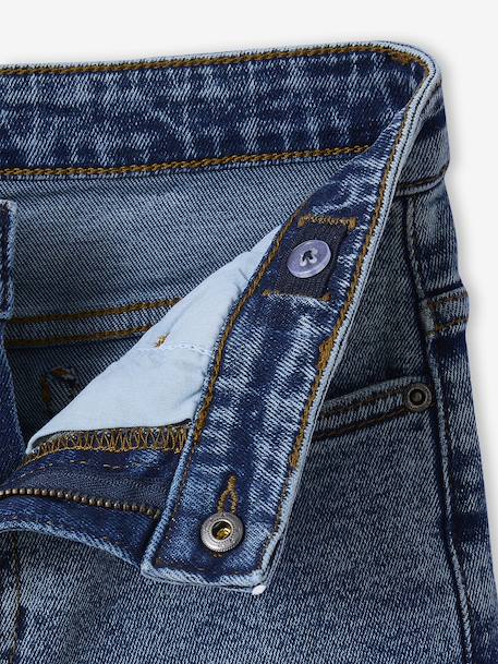 Distressed-Effect Slim Fit Jeans, JONEN black denim+stone - vertbaudet enfant 