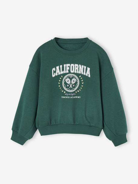 Oversized girls' sportswear sweatshirt green - vertbaudet enfant 