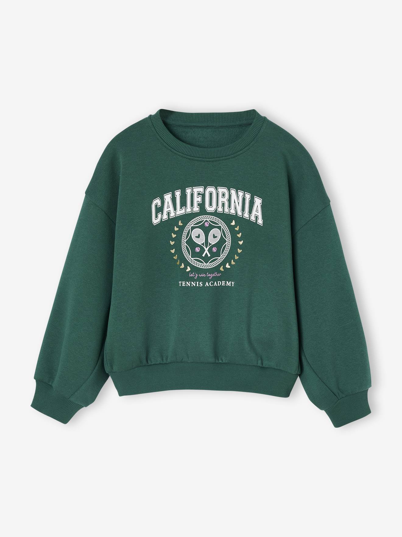 Sweat Fille Avec Nœuds En Relief Vertbaudet - Manches Longues, Col Rond, Molleton Doux Coton Et Polyester Recyclé