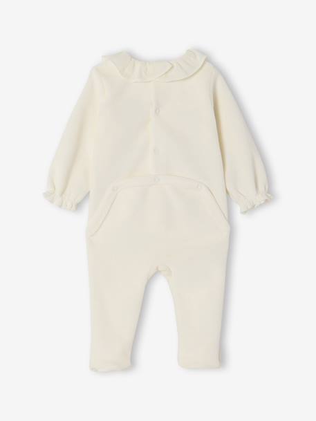 Lot de 2 pyjamas naissance fille en velours personnalisable écru - vertbaudet enfant 