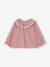 Gingham Flannel Blouse with Frilled Collar for Newborns ecru - vertbaudet enfant 
