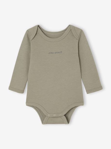 Pack of 3 Bodysuits in Ribbed Knit & Interlock for Newborns sky blue - vertbaudet enfant 