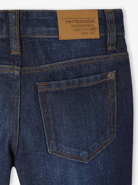 Jean garçon droit à revers denim brut+stone - vertbaudet enfant 