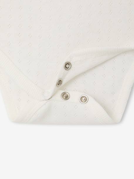 Pack of 3 Bodysuits in Pointelle & Interlock Knit, for Newborns ecru - vertbaudet enfant 