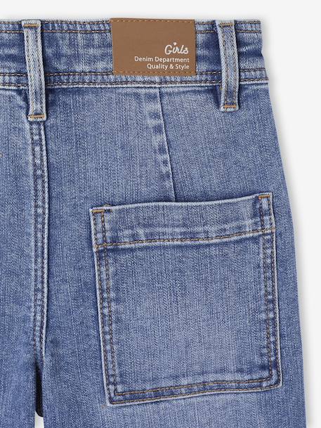 Indestructible Wide Leg Jeans for Girls medium blue - vertbaudet enfant 