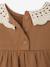 T-shirt for babies in crinkled jersey with crochet collar caramel - vertbaudet enfant 