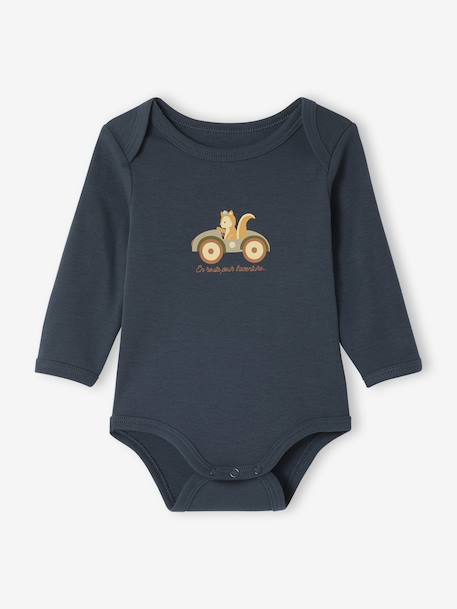 Pack of 5 Bodysuits with Cut-Away Shoulders for Newborns khaki - vertbaudet enfant 