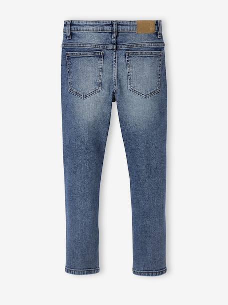 Distressed-Effect Slim Fit Jeans, JONEN black denim+stone - vertbaudet enfant 