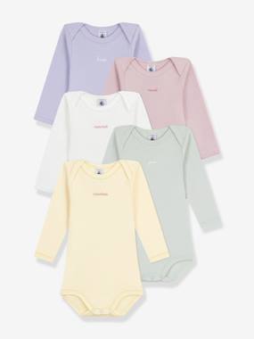 Baby-Pack of 5 long-sleeved bodysuits for baby's weekdays PETIT BATEAU
