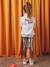 Metallic Sportswear Set for Girls: Sweatshirt & Leggings marl grey - vertbaudet enfant 