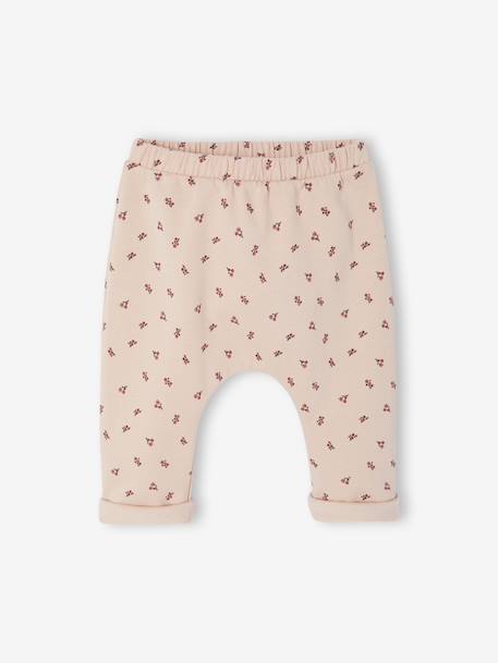 Trousers in Cotton Fleece, for Newborn Babies 6316+camel+rose - vertbaudet enfant 