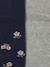 Pack of 2 plain and flower pattern baby girl's tights night blue - vertbaudet enfant 