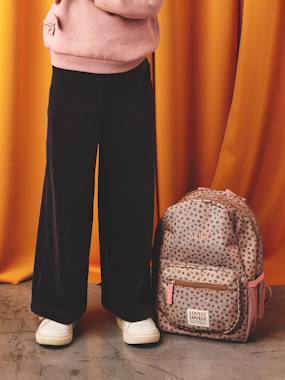 -Pantalon fille large en velours 